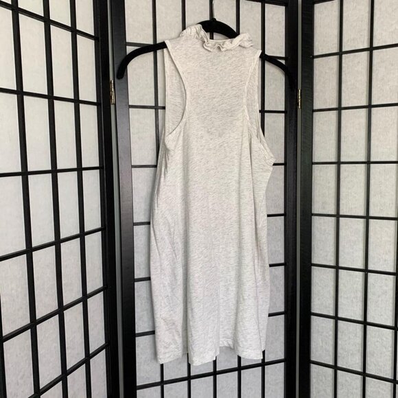 Land’s End Ruffled Scoop Neckline Tank Top Blouse White Grey XXSmall - Picture 5 of 9